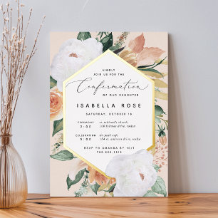 Invitation En Aluminium Boho Blooms Moderne Floral Confirmation