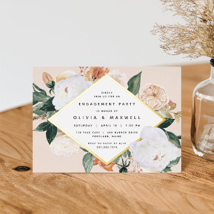 Invitation En Aluminium Boho Blooms Moderne Floral Engagement Party