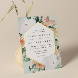 Invitation En Aluminium Boho Blooms Moderne Géométrique Mariage Floral