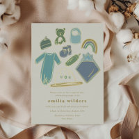 Boho Blue Nouveau-né Icônes Afficher Baby shower O
