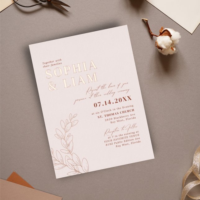 Invitation En Aluminium Boho Blush Terracotta Avec RSVP QR Code Mariage (Créateur téléchargé)