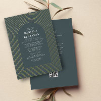 Boho Dark Green Mariage Arch & RSVP QR Code