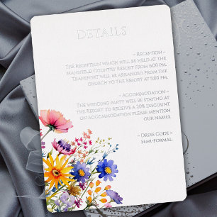 Invitation En Aluminium Boho Fleurs sauvages et luxueux boîtier en argent
