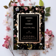 Boho Floral Black Butterfly Garden Mariage