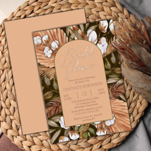 Invitation En Aluminium Boho Floral Coton Mariage Fleurs Séchées