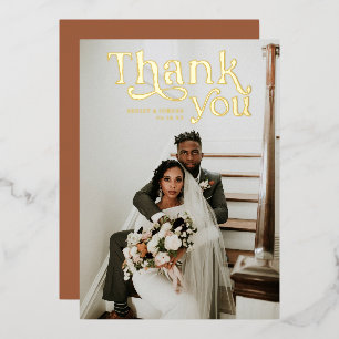 Invitation En Aluminium Boho moderne simple Mariage photo Merci