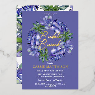 Invitation En Aluminium Boho Tropical Feuilles Peri   Brunch nuptial vert 