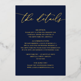 Invitation En Aluminium Boîtier de Mariage minimaliste en or bleu marine