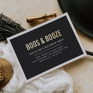 Invitation En Aluminium Booze & Booze Adult Halloween Party