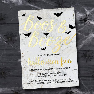 Invitation En Aluminium Booze & Booze Halloween Party Real