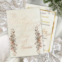Bordures d'arc de rose et calligraphie - Crème