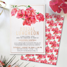 Invitation En Aluminium Bougainvillea corail rouge rose blanc nuptiale