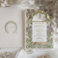 Bougainvillea Lilac Gold Mariage Art Nouveau Mucha