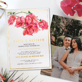 Invitation En Aluminium Bougainvillea or rouge rose mariage