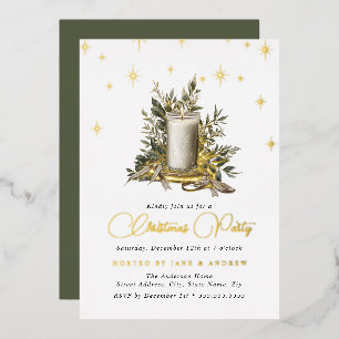 Invitation En Aluminium Bougie scintillante festive pour Noël
