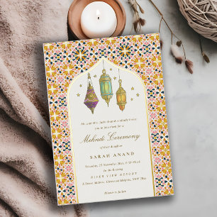 Invitation En Aluminium Bougies ornementales classe cérémonie Mehndi flora