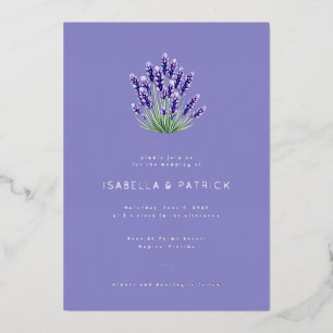 Invitation En Aluminium Bouquet floral de lavande serein