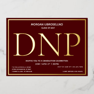Invitation En Aluminium Bourgogne Gold DNP Graduation
