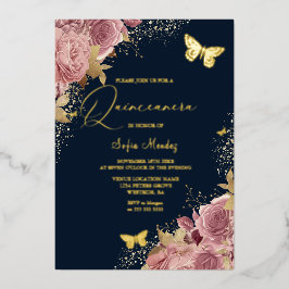 Invitation En Aluminium Bouteille enchantée Quinceanera Party Marine Golde