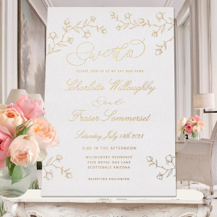 Invitation En Aluminium Branche de Magnolia en floraison Nous faisons Mari