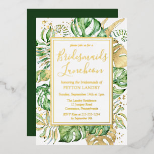 Invitation En Aluminium Bridesmaitres tropicales modernes Luncheon Gold