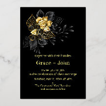 Broderie classique en noir et or