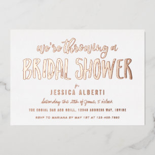 Invitation En Aluminium Brossé Shimmer Fête des mariées Gold