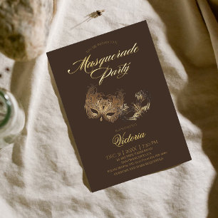 Invitation En Aluminium Brown mascarade