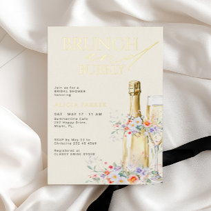 Invitation En Aluminium Brunch et pétillant doré Fête de douche de mariage