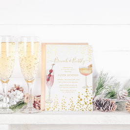 Invitation En Aluminium Bubbly Cocktails Gold Parties scintillant Bridal B