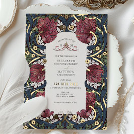 Invitation En Aluminium Burgundy Navy Blue Pimpernel William Morris