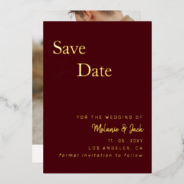 Invitation En Aluminium Burgundy Simple Calligraphie Photo Enregistrer La 