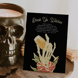 Invitation En Aluminium Buvez tout, Sorcières   Fête d'Halloween