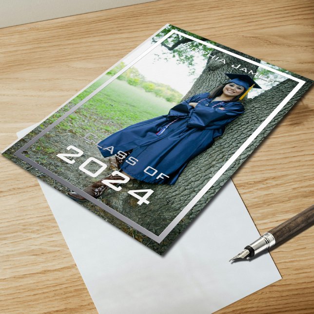 Invitation En Aluminium Cadre argenté - classe d'invitation de feuille 202 (Créateur téléchargé)