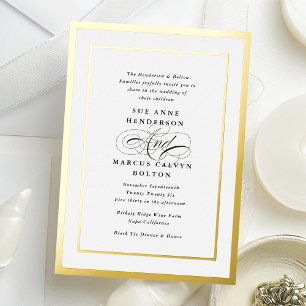 Invitation En Aluminium Cadre de mariage élégant en calligraphie formelle