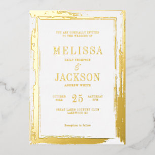 Invitation En Aluminium Cadre doré moderne Mariage