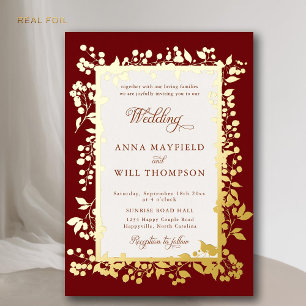 Invitation En Aluminium Cadre Élégant de Baies d'Automne Mariage Rustique