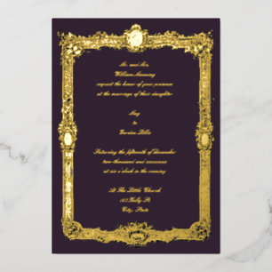 Invitation En Aluminium Cadre élégant vintage baroque rococo de mariage