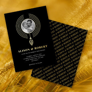 Invitation En Aluminium Cadre, feuille et mariage photo d'inspiration bijo