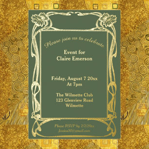 Invitation En Aluminium Cadre floral Art nouveau élégant