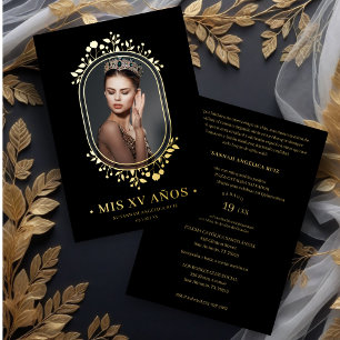 Invitation En Aluminium Cadre ovale botanique fantaisie pour Quinceañera e