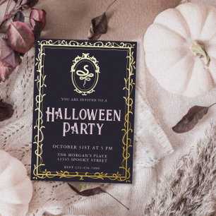 Invitation En Aluminium Cadre Victorien Serpent Soirée Halloween