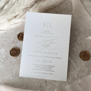 Invitation En Aluminium Calligraphie à huile d'argent romantique Mariage