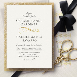 Invitation En Aluminium Calligraphie de script Mariage romantique