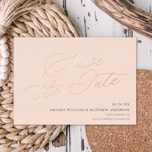 Invitation En Aluminium Calligraphie gracieuse Non Photo Enregistrer La Da