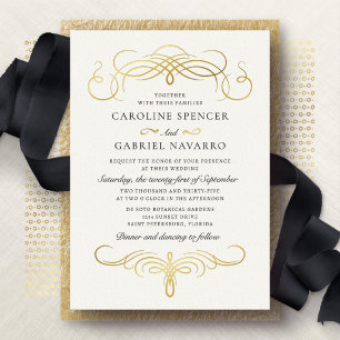 Invitation En Aluminium Calligraphie Mariage Traditionnel Ancien Monde