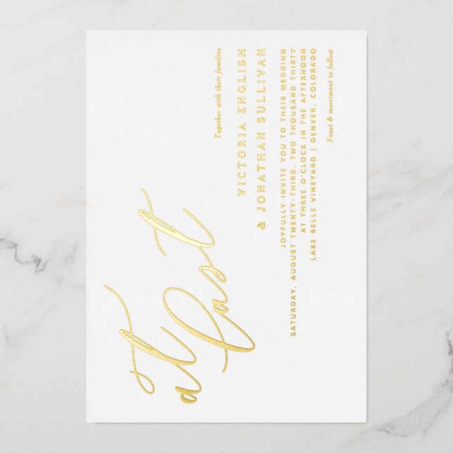 Invitation En Aluminium Calligraphie Moderne Au Dernier Mariage (Recto)