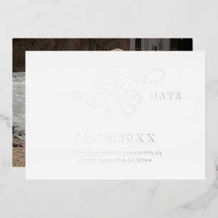 Invitation En Aluminium Calligraphie moderne intemporelle Argent Enregistr