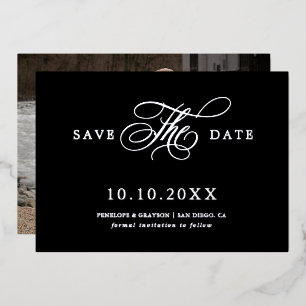 Invitation En Aluminium Calligraphie moderne intemporelle Argent Enregistr