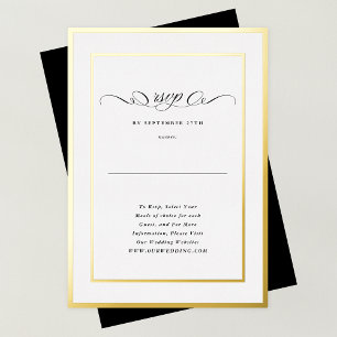 Invitation En Aluminium Calligraphie officielle Gold Frame Site Mariage RS